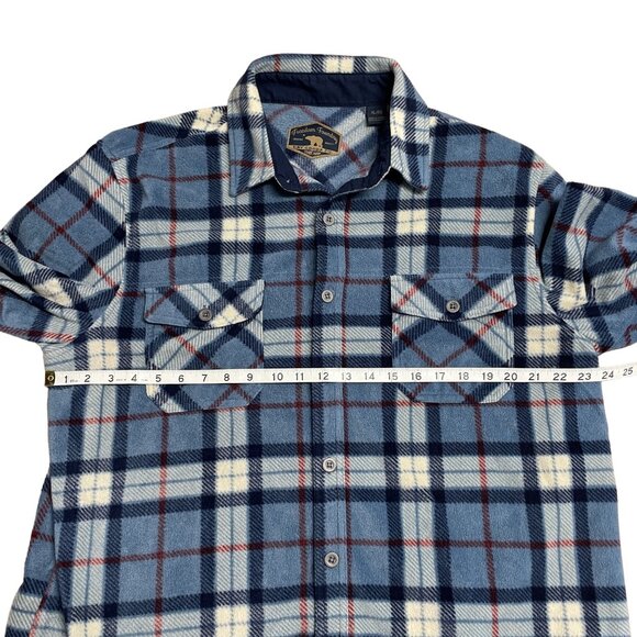 FREEDOM FOUNDRY FLEECE SHIRT SHACKET MENS XL PLUSH BUTTON UP BLUE LUMBERJACK - Picture 8 of 10
